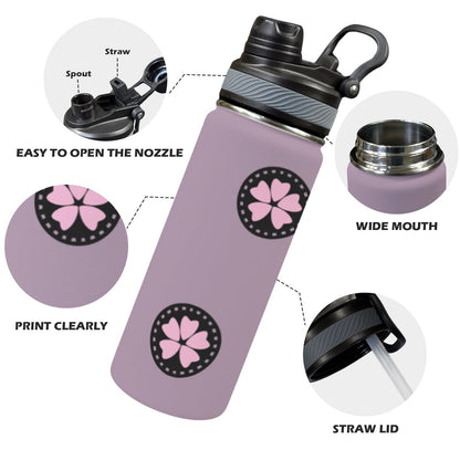 FFJM Insulated Water Bottle with Dual-Use Lid (18oz)