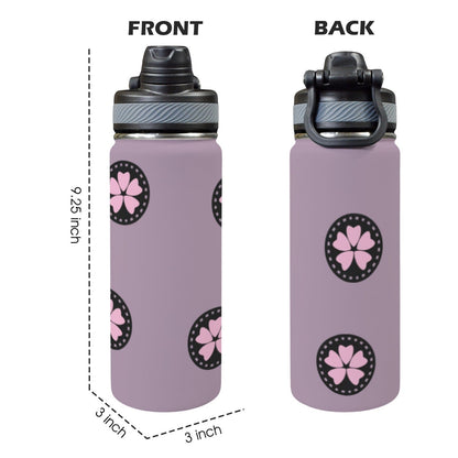 FFJM Insulated Water Bottle with Dual-Use Lid (18oz)