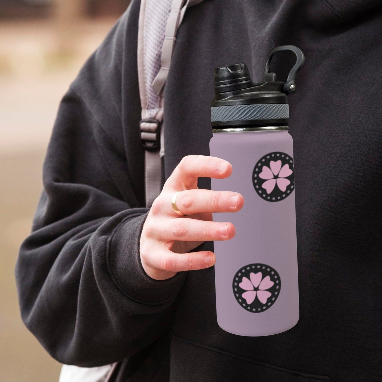 FFJM Insulated Water Bottle with Dual-Use Lid (18oz)