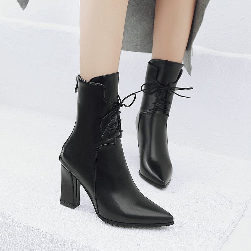 Bottes à talons Tokyo Style - Rose, Noir