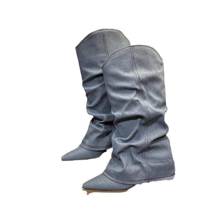 Bottes cowboy en denim style Tokyo