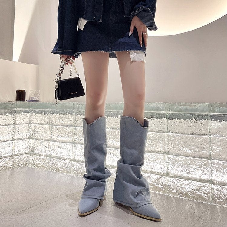 Bottes cowboy en denim style Tokyo