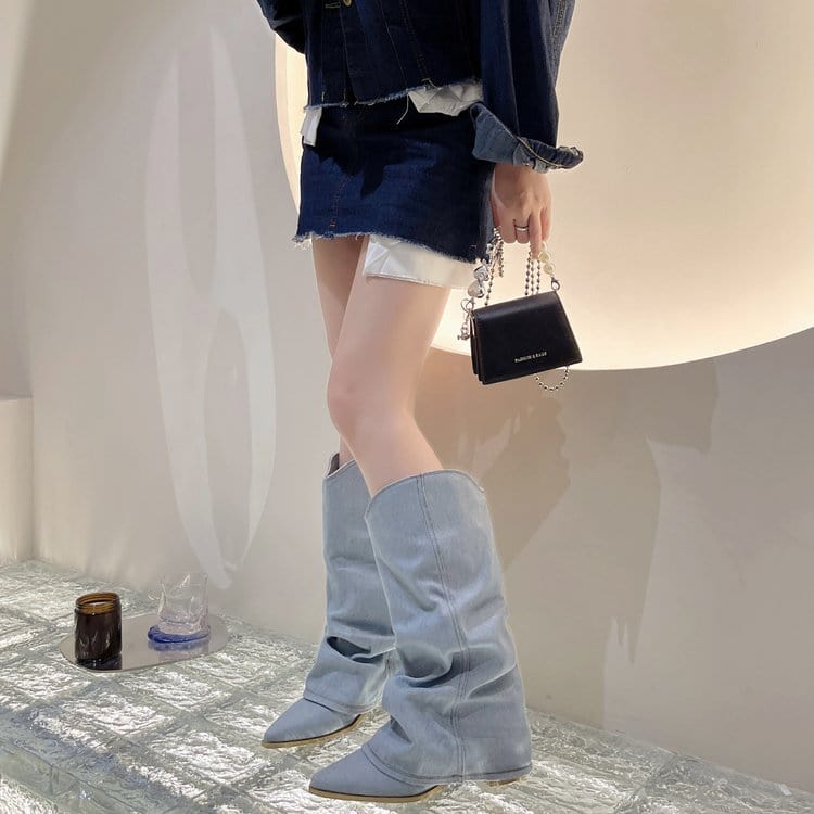 Bottes cowboy en denim style Tokyo