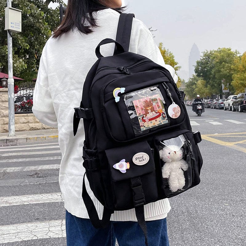 Ins-style Large Capacity Senior High School Student Schoolbag Women's Korean-style Harajuku Ulzzang All-match Backpack Junior High School Student Backpack