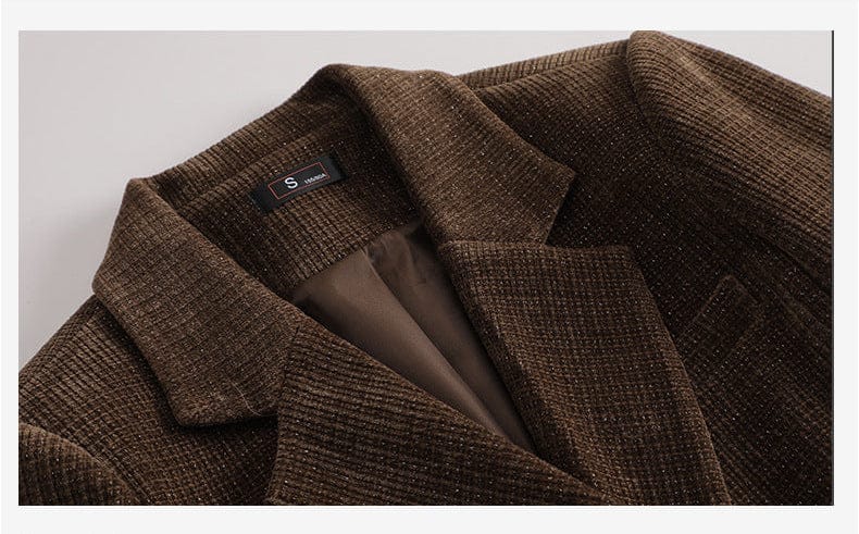 Tailleur en corduroy pour femme, jacket et pantalon - Marunouchi - noir, rouge, café