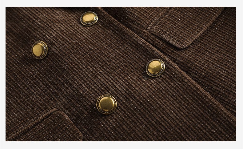 Tailleur en corduroy pour femme, jacket et pantalon - Marunouchi - noir, rouge, café