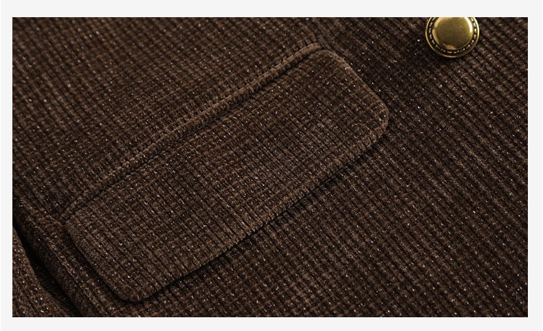 Tailleur en corduroy pour femme, jacket et pantalon - Marunouchi - noir, rouge, café