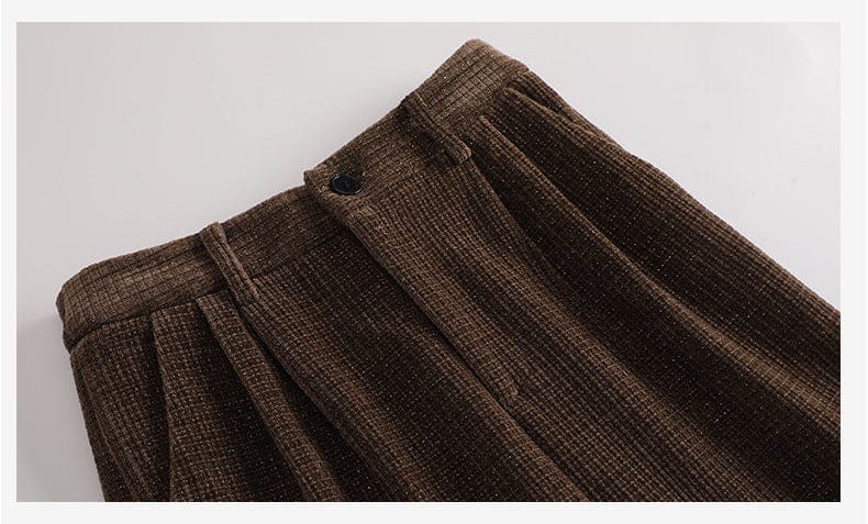 Tailleur en corduroy pour femme, jacket et pantalon - Marunouchi - noir, rouge, café