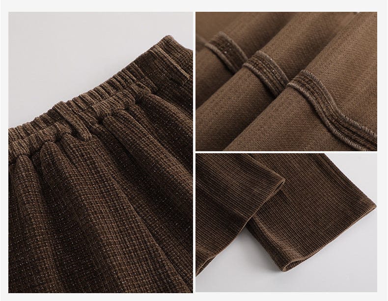 Tailleur en corduroy pour femme, jacket et pantalon - Marunouchi - noir, rouge, café