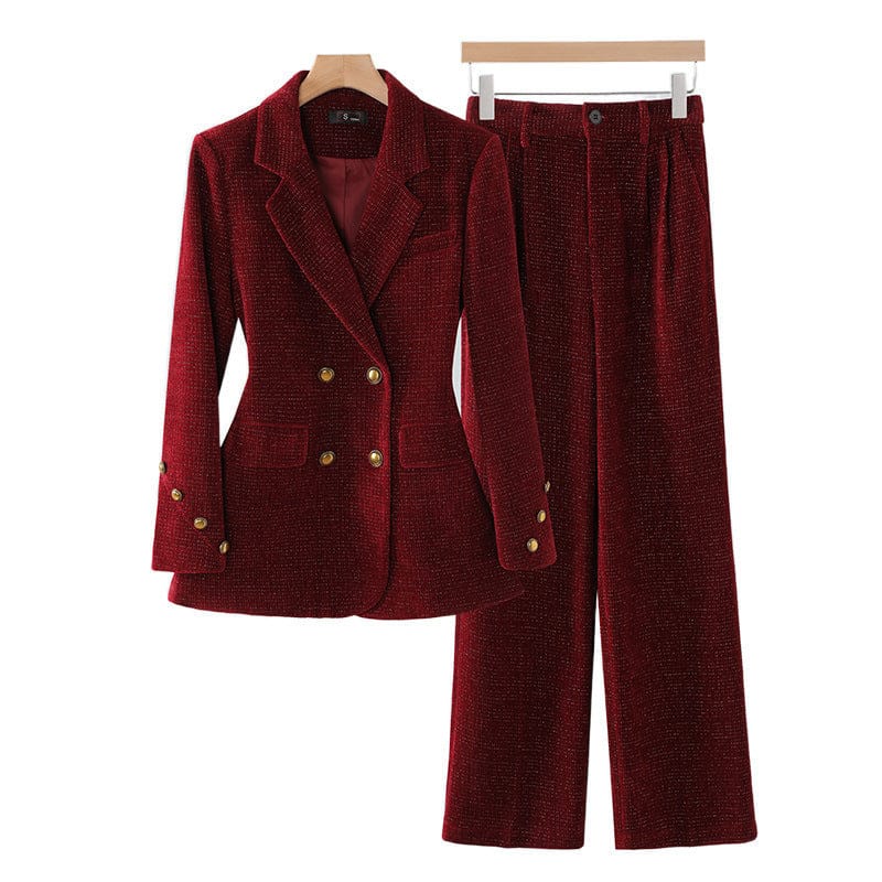 Complet en corduroy pour femme, jacket et pantalon - Marunouchi