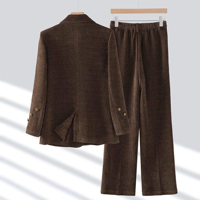 Complet en corduroy pour femme, jacket et pantalon - Marunouchi