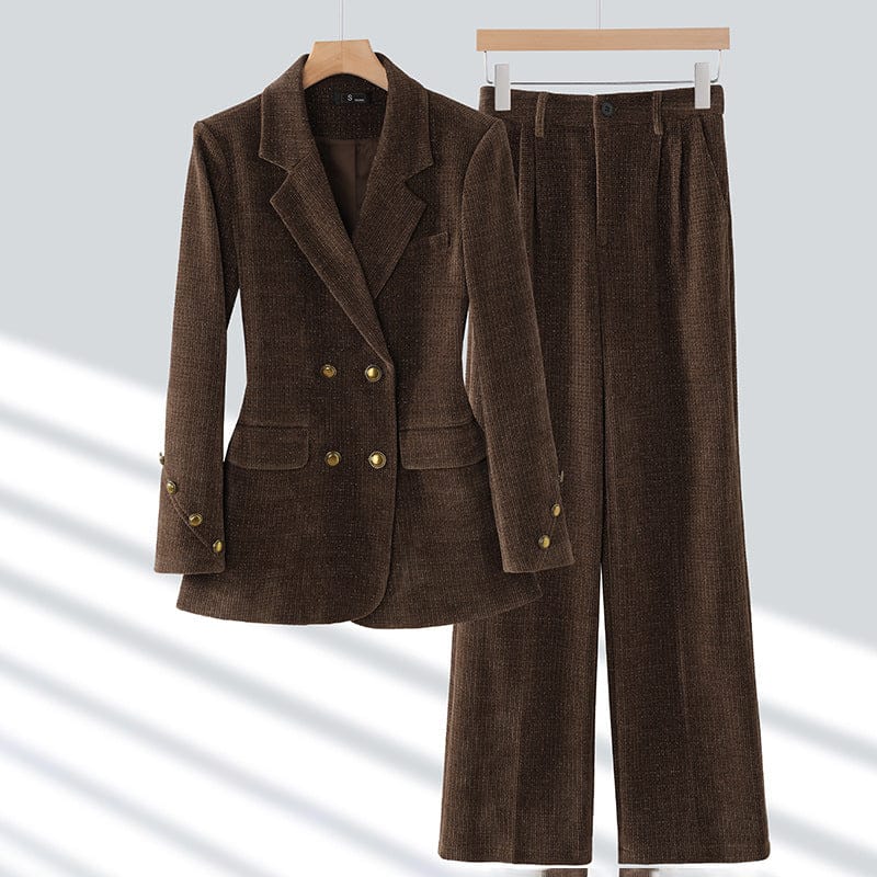 Complet en corduroy pour femme, jacket et pantalon - Marunouchi