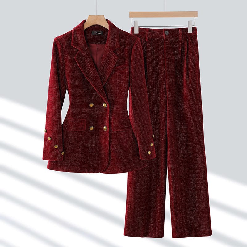 Complet en corduroy pour femme, jacket et pantalon - Marunouchi