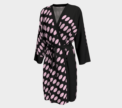 Robe Black with Pink Polka Dots