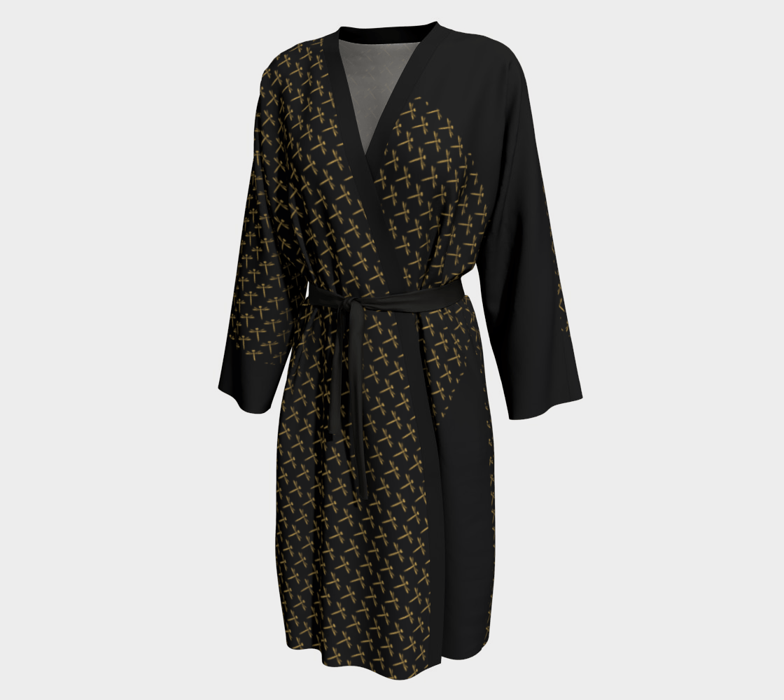 Robe Black with Yellow Dragonfly Tombo