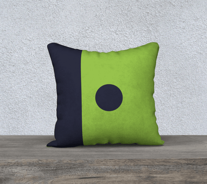 18" Accent Cushion Cover - Green and Navy