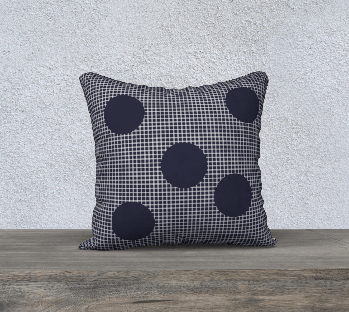 18" Cushion Cover - Green and Navy