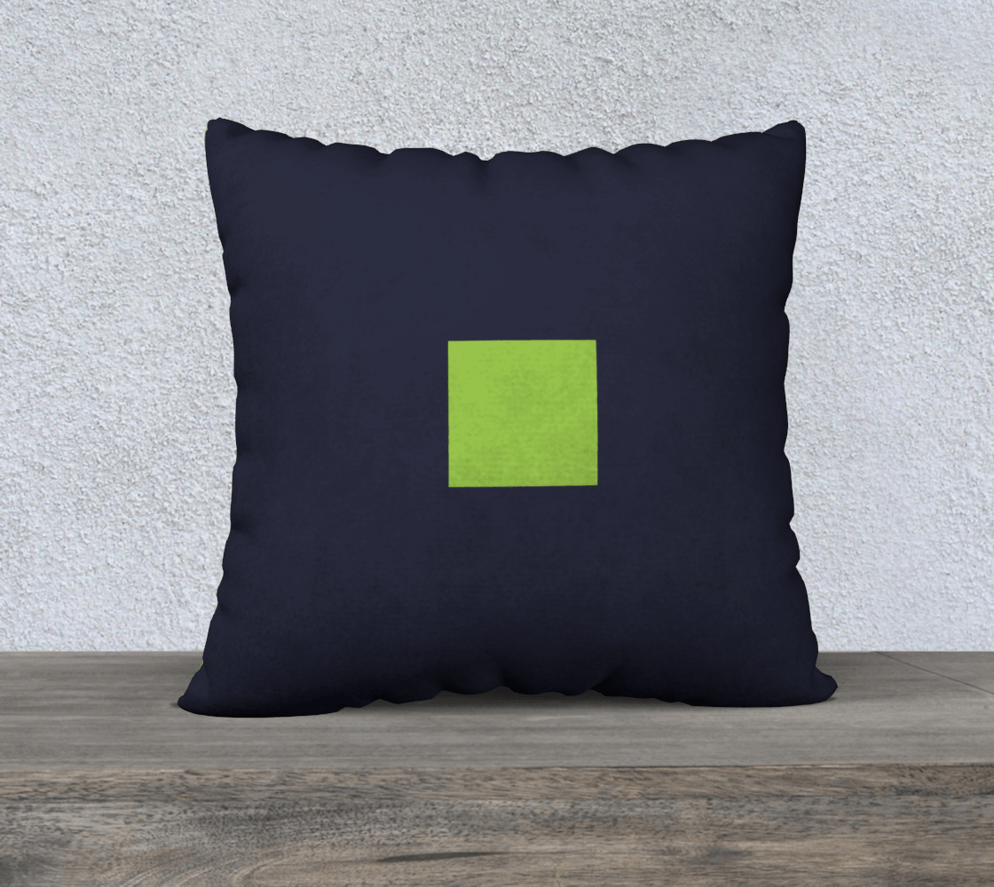 22" Cushion Cover - Green and Navy