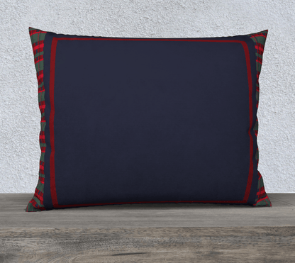 Accent Cushion 26x20 Tartan - Navy Blue and Red