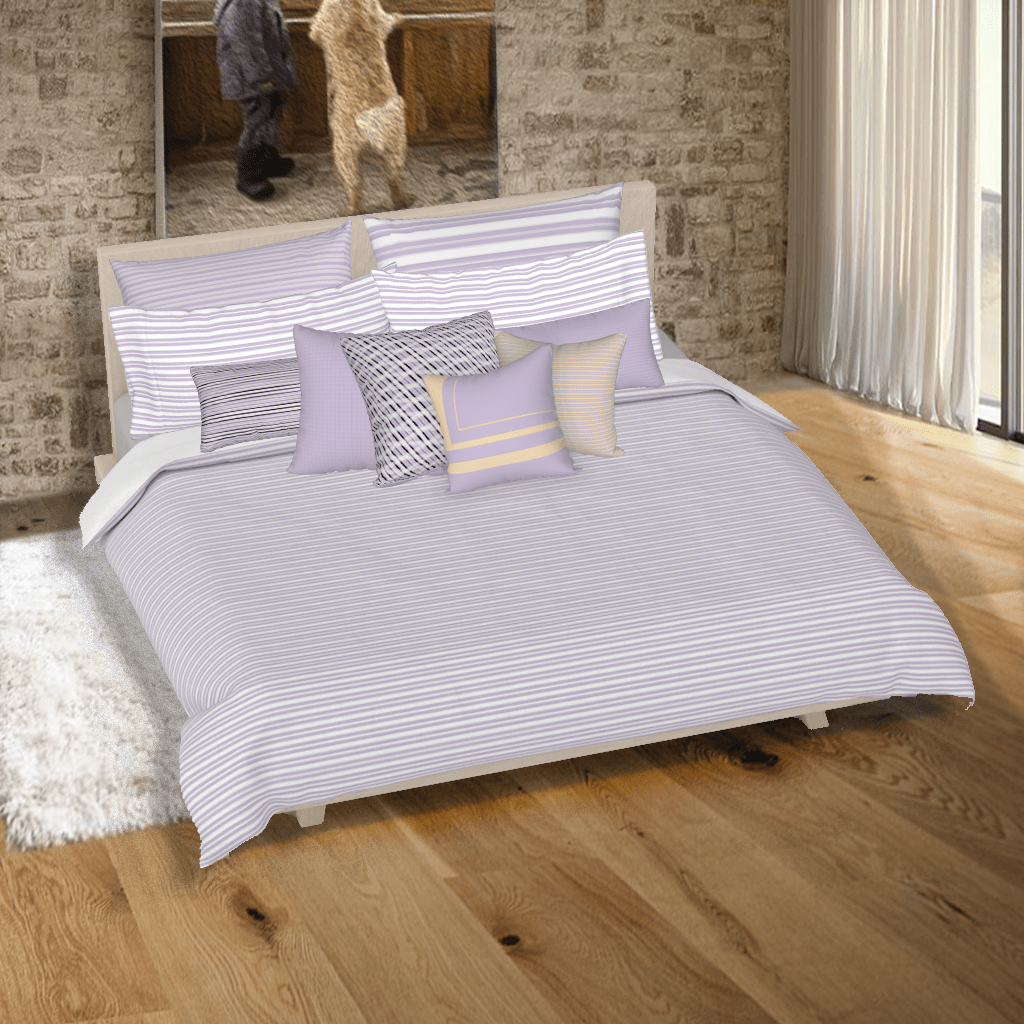 the wheaten store Accent Cushion Cover 18x18 - Lavender Purple and Beige