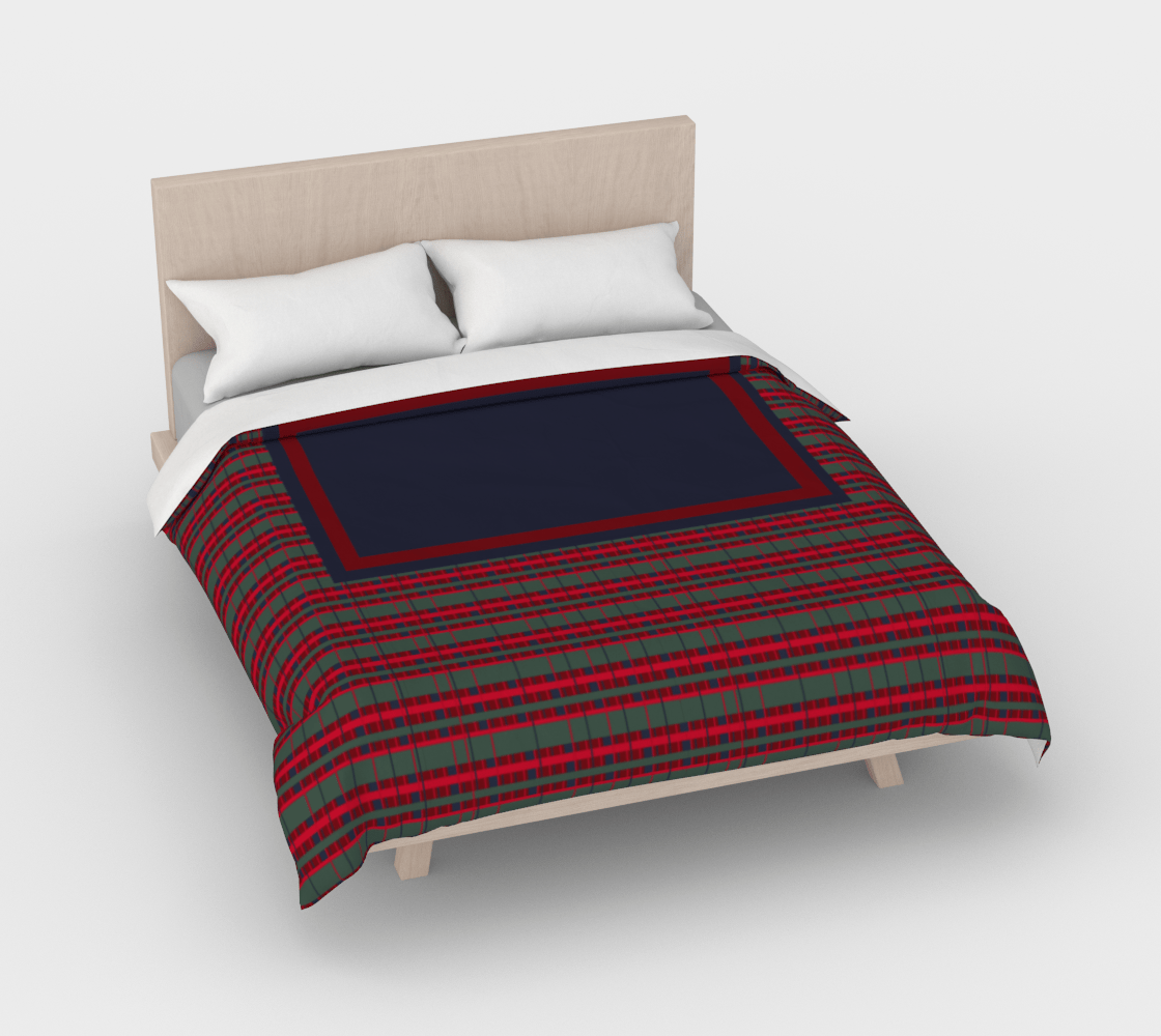 Duvet Cover Tartan - Red and Navy Blue