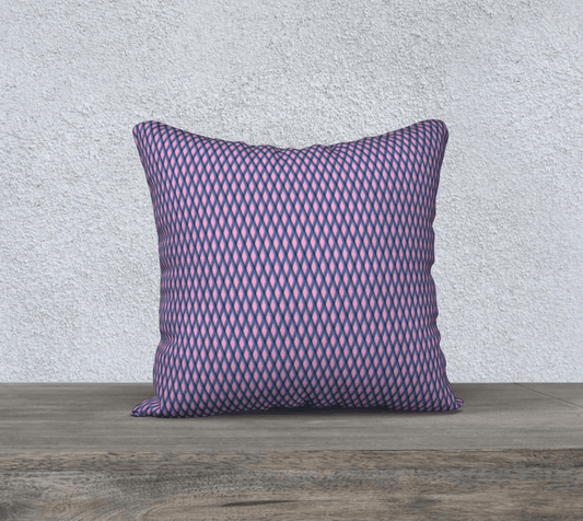 Ocean Blue Square Accent Cushion - Blue and Pink 18"