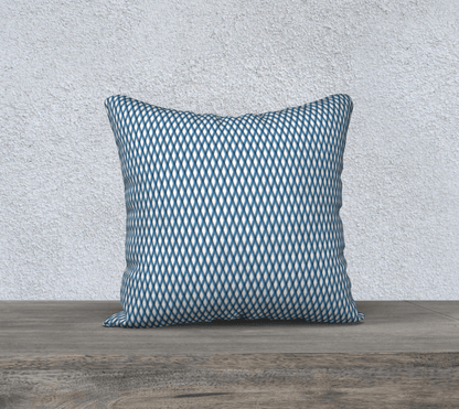 Ocean Blue Square Accent Cushion - Blue and white 18"