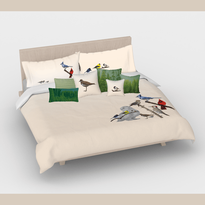 Oiseaux du Quebec - Duvet Cover - Beige