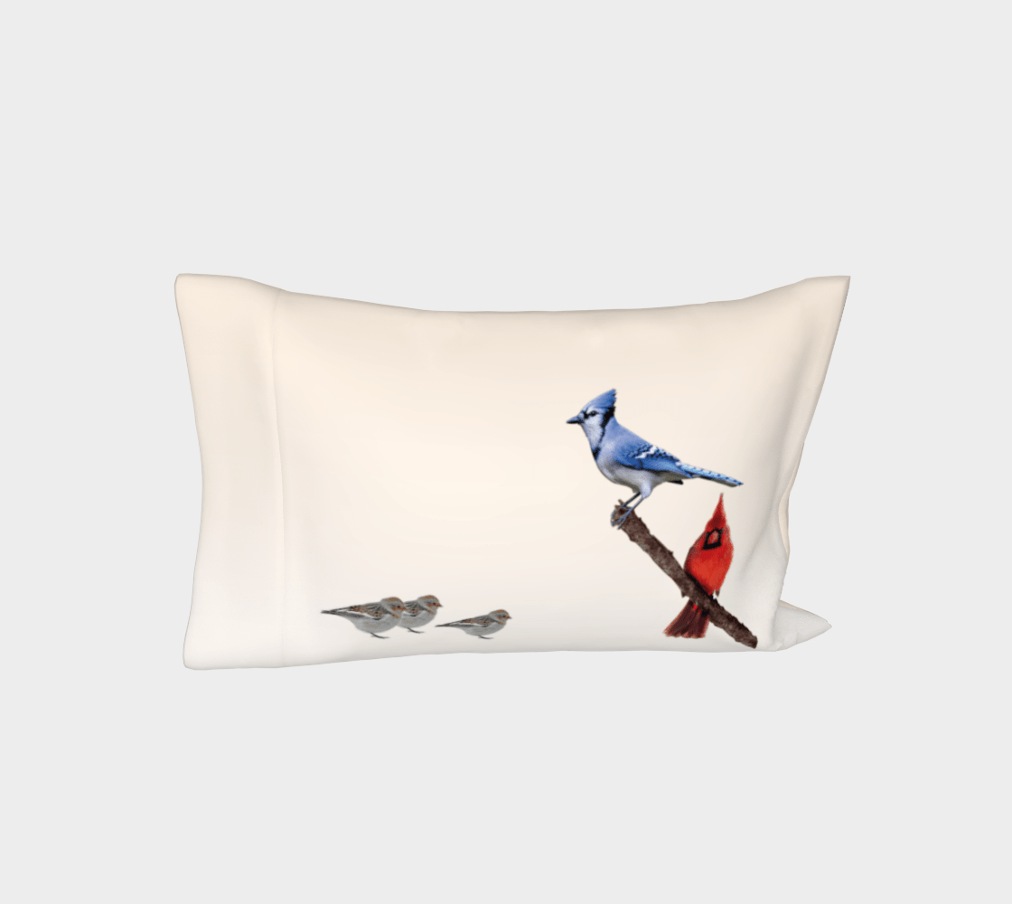 Oiseaux du Queec - Pillow Case - Beige_ the wheaten store