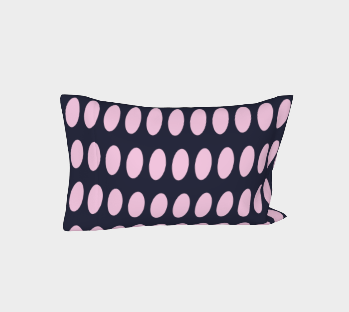 the-wheaten-store-pillow-case-marine-blue-and-pink-polka-dots-bed-pillow