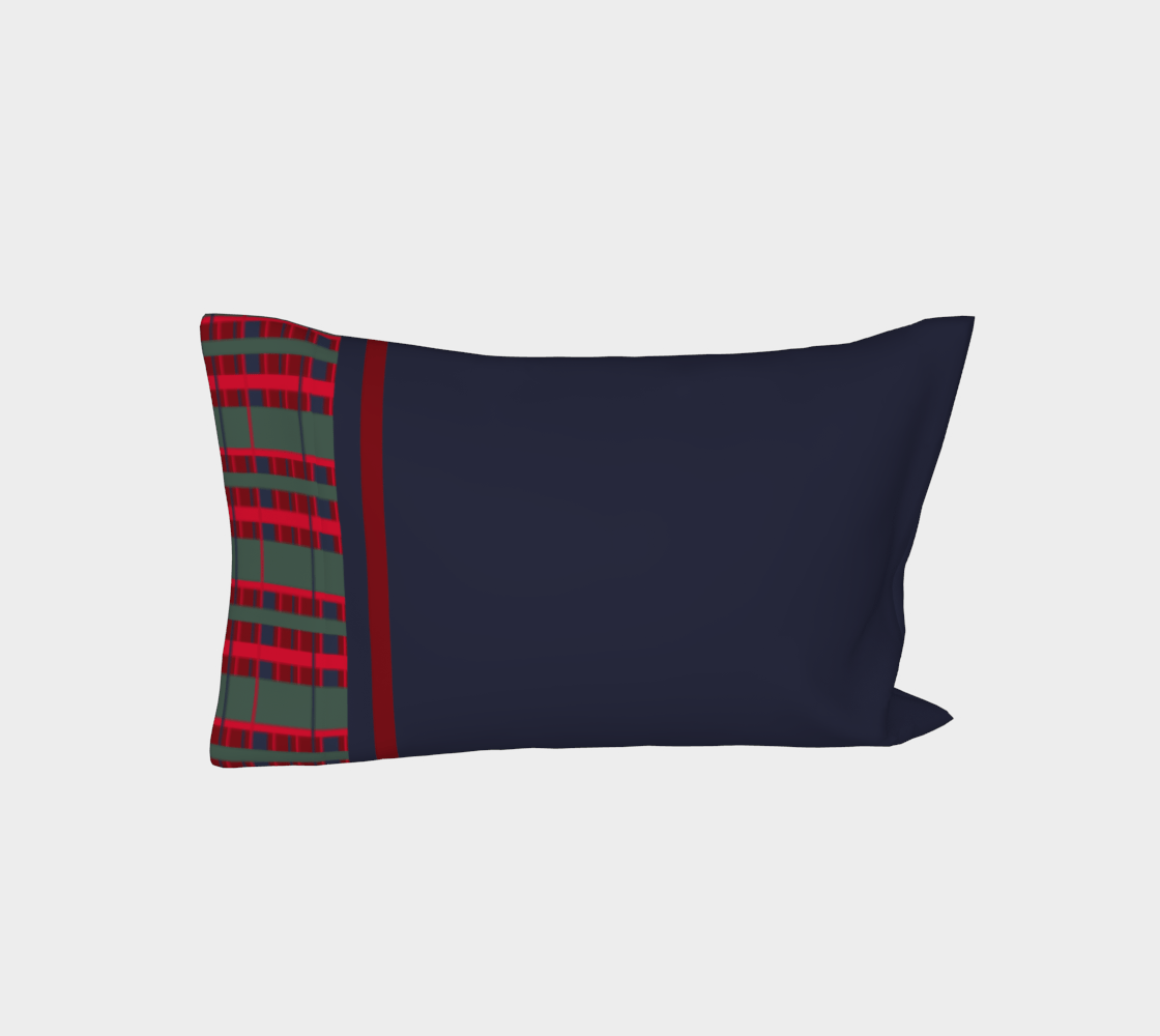 the wheaten store Pillow Case - Tartan - Navy blue and Red