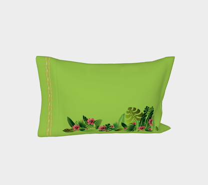 the-wheaten-store-tropical-pillow-case-lime-green-bed-pillow-sleeve