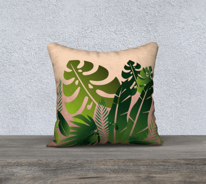 Tropical Square Accent Cushion Cover - vieux rose