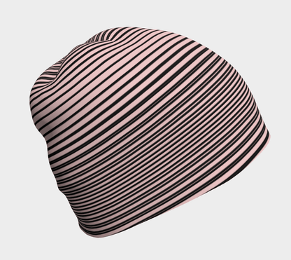 Tuque Hat - Baby Pink Striped - the wheaten store