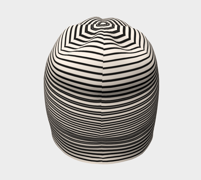 Tuque Hat - Cream Beige Striped