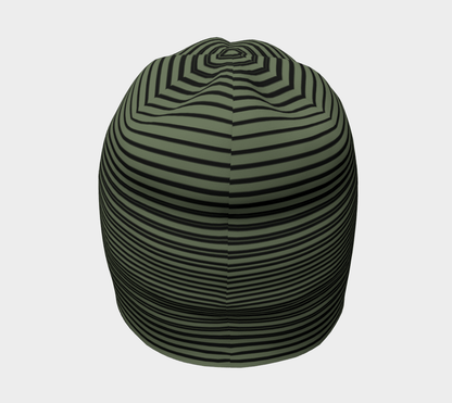 Tuque Hat - Khaki Green Striped - the wheaten store