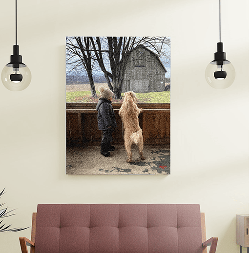 The Wheaten Store  Canvas - Child and Wheaten  30x40