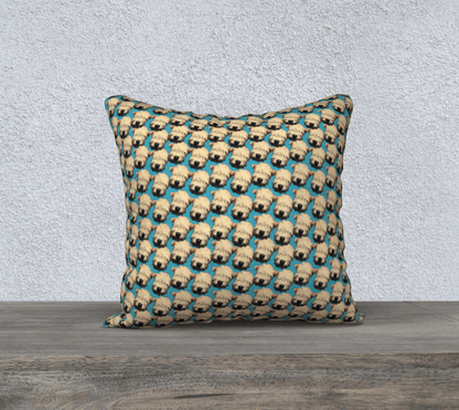 Wheaten Puppy Pillow Case - Aqua 🇨🇦 - The Wheaten Store