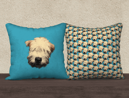 Wheaten Puppy Pillow Case - Aqua 🇨🇦 - The Wheaten Store