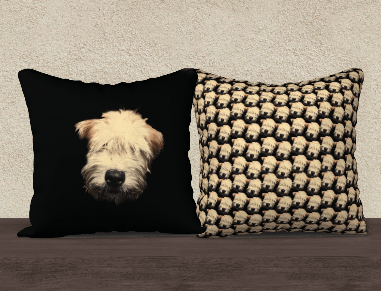 Wheaten Puppy Pillow Case Black - The Wheaten Store 