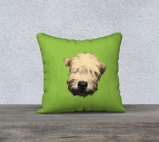 Wheaten Puppy Pillow Case - Green 🇨🇦 - The Wheaten Store